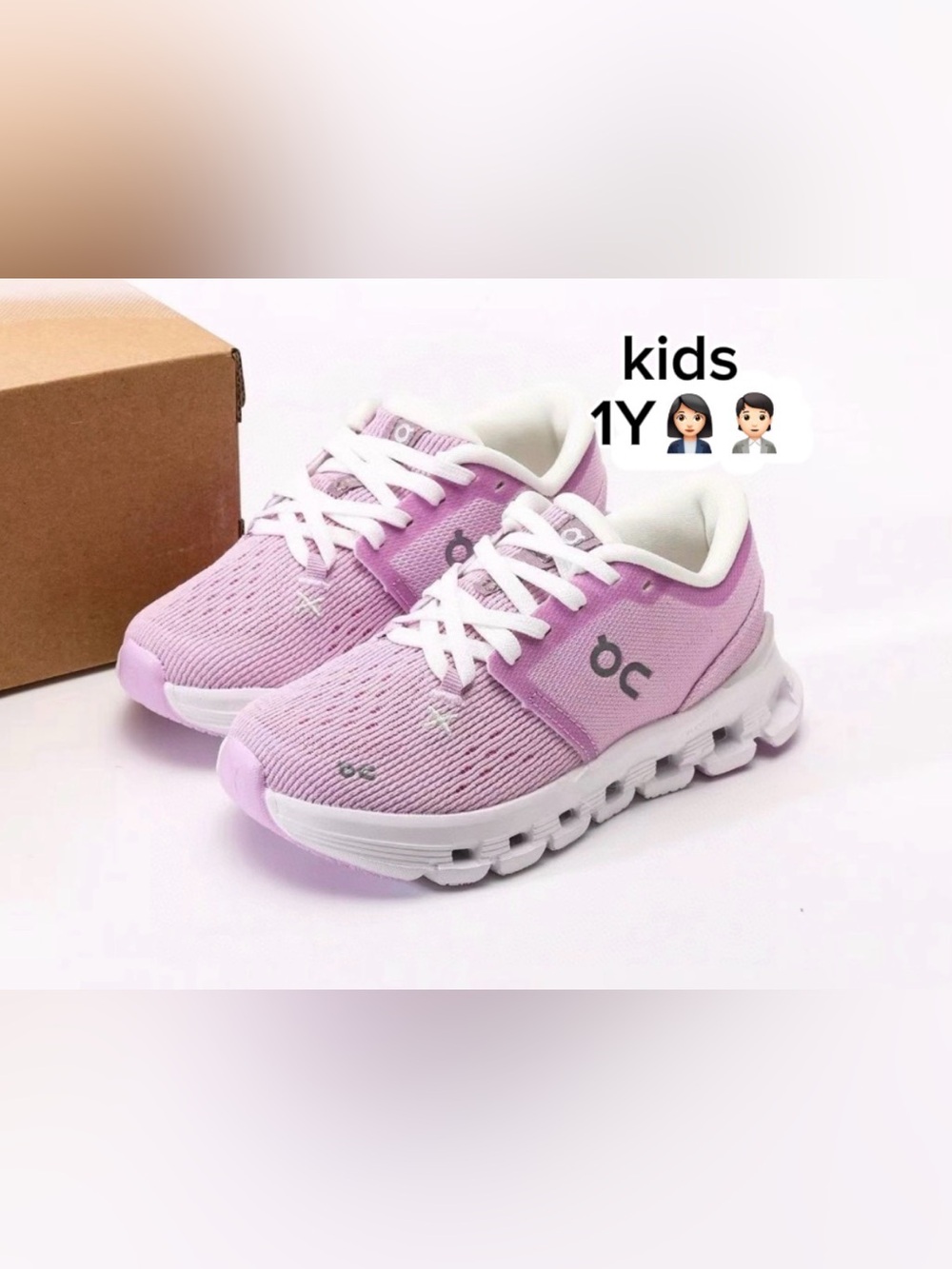 On Running Kids' Cloud X4 purple & white Running Shoes ideals brand wear🏃‍♀️(1Y)
